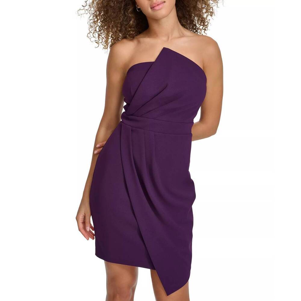 NEW SIENA STUDIO side-gathered mini dress in purple
